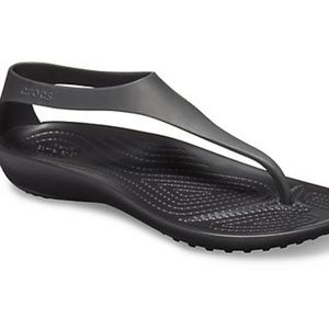 CROCS Serena Flip Backstrap W 10 EUC BLACK